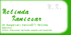 melinda kanicsar business card